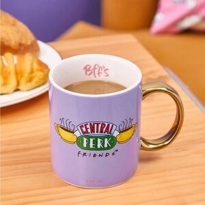 FRIENDS X Rebellious Rose 400ml Purple Ceramic Mug (With Golden Handle)